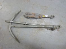 A large anchor to suit small fishing boat or pleasure carrier, length 80cm,