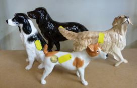 Four boxed John Beswick dog figures including chocolate Cocker Spaniel from the Connoisseur