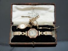 A 9ct gold Avia wristwatch and a 9ct gold cased watch