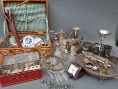 A quantity of silver plate to include Mappin and Webb four piece teaset,