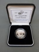 A 1995 Royal Mint UK silver proof Piedfort £2 coin, 50th Anniversary of the League of Nations,