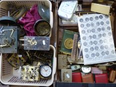 A collection of clock parts and movements