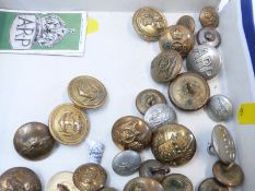 WWII military buttons including Royal Navy, Royal Air Force,