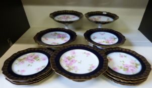 Limoges dessert service comprising two fruit stands,