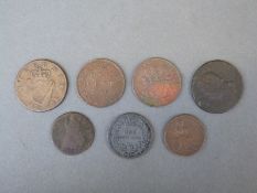 A small collection of interesting copper including 1808 East India Company X cash,