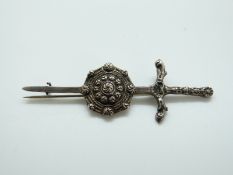 A Scottish silver kilt pin,