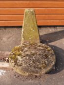 A natural stone staddle stone,