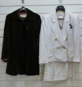 Yves Saint Laurent Rive Gauche brown velvet two piece skirt suit,