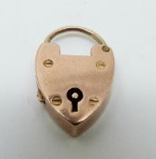 A 9ct gold heart padlock, 3.