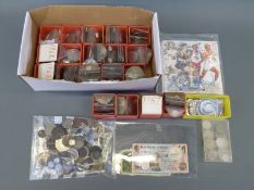 A collection of English coinage including Victorian silver coins etc together with a small number