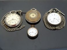 A hallmarked silver cased gentleman's pocket watch with white enamel dial, London 1881,