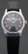 Tissot gentleman's military wristwatch with inset subsidiary seconds dial, luminous hands,