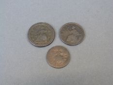 George I Wood's halfpenny Hibernia Type II 1723 harp on right, no stop before legend,