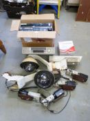 A selection of CCTV equipment including PTZ dome cameras, cameras with motorised lens,