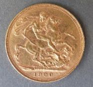 A 1900 gold full sovereign