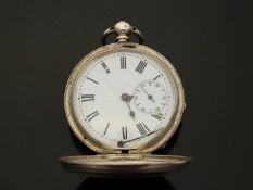 A Victorian hallmarked silver cased full hunter pocket watch,