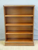 A mahogany bookcase with adjustable shelves,