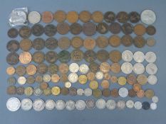 An amateur collection of 19thC onwards English and world coinage including Irish free state, 42.