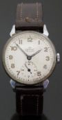 Smiths De Luxe gentleman's wristwatch with inset subsidiary seconds dial,