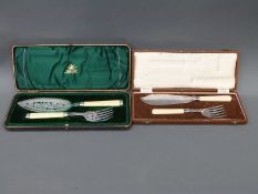 Dixon and Son pierced plated fish servers in original Treacher and Co,