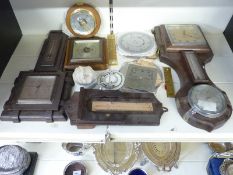 Quantity of barometer parts including dials and thermometers