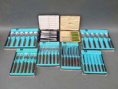 Six boxed sets of retro cutlery,