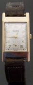 Audax 9ct gold gentleman's wristwatch with subsidiary seconds dial, gold hands and Arabic numerals,