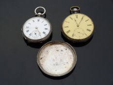 Two white metal cased pocket watches,