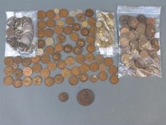 A collection of largely UK pennies, young head Victoria onwards,