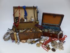 A quantity of costume jewellery to include Victorian items, silver, paste,