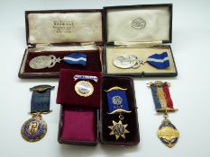 A quantity of RAOB silver gilt and enamel jewels/medals and further unmarked examples,