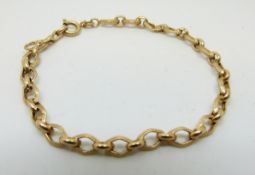 An 18ct gold bracelet with textured detail, 4.
