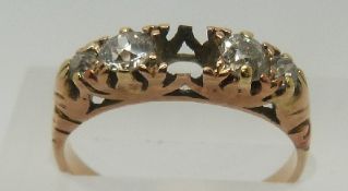 A Victorian ring set with diamonds, size L,