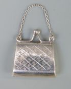 A small white metal purse or stamp case marked 925, length 32mm,