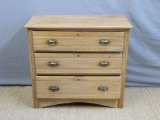 A pine dressing chest with mirror above,