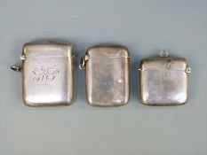 Three various hallmarked silver vesta cases, Chester 1924,