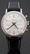 Harlem gentleman's chronograph wristwatch with luminous and chrome hands, chrome baton numerals,