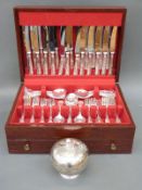 An eight place setting canteen of Kings pattern silver plated cutlery
