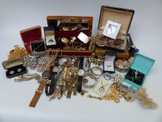 A collection of costume jewellery to include vintage paste necklaces, brooches, silver ring,
