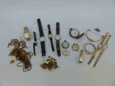 A collection of watches to include Rotary and MuDu, two silver pocket watches,