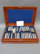 A cased canteen of 19thC ivory handled knives
