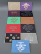 Eleven coinage of Great Britain proof sets 1970, 2 x 1971, 1973, 1974, 1975, 1976, 1977, 1979,