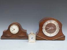 Wurttemberg 1930s mantel clock with two train Westminster movement and Arabic utility dial,