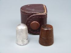 A hallmarked silver Charles Horner thimble,