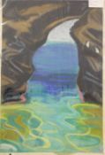 Carolyn White (1945-2013) pastel 'Rock Arch, Andros',