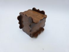 A 19thC or early 20thC novelty wooden puzzle box,