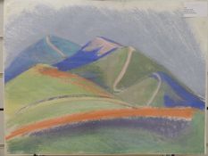 Carolyn White (1945-2013) pastel 'Malvern Hills',