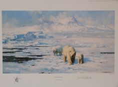 David Shepherd OBE signed limited edition print 818/1500 'Ice Wilderness',