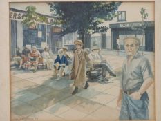 Janet Keystone watercolour 'Wednesday Afternoon Worthing', signed and dated 1979,