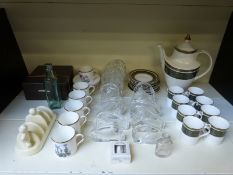 A quantity of Royal Worcester coffee cans and saucers, Royal Doulton 'Vanborough' coffee set,